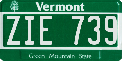 VT license plate ZIE739