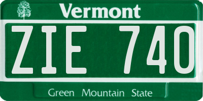 VT license plate ZIE740