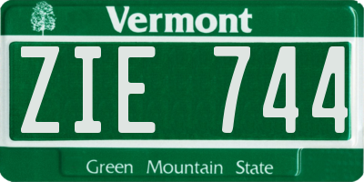 VT license plate ZIE744