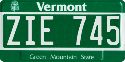 VT license plate ZIE745
