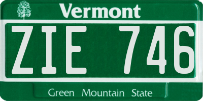 VT license plate ZIE746