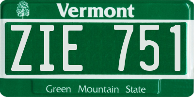 VT license plate ZIE751