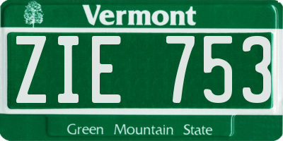 VT license plate ZIE753