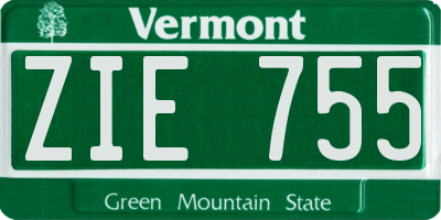 VT license plate ZIE755