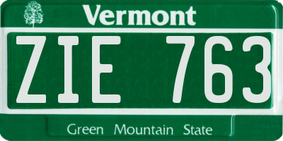 VT license plate ZIE763