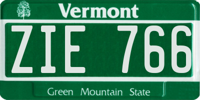 VT license plate ZIE766