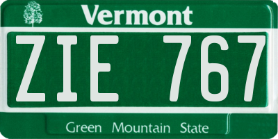 VT license plate ZIE767