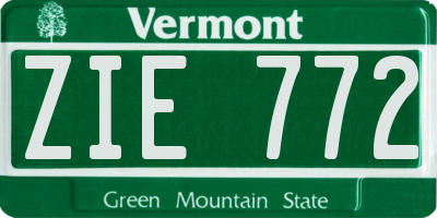 VT license plate ZIE772