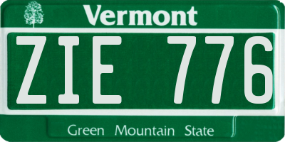 VT license plate ZIE776