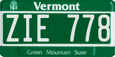 VT license plate ZIE778