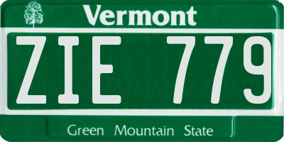 VT license plate ZIE779