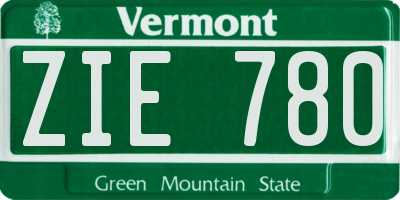 VT license plate ZIE780