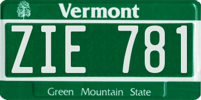 VT license plate ZIE781