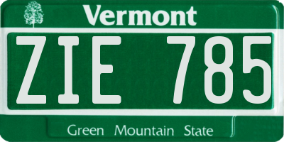 VT license plate ZIE785