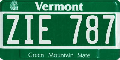 VT license plate ZIE787