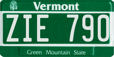 VT license plate ZIE790
