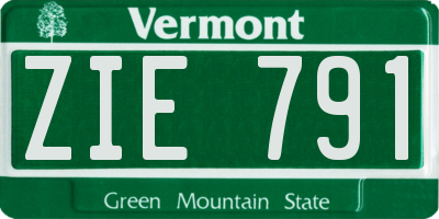 VT license plate ZIE791