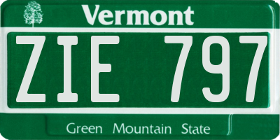 VT license plate ZIE797