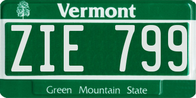 VT license plate ZIE799