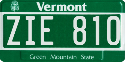 VT license plate ZIE810