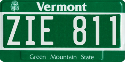 VT license plate ZIE811