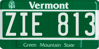 VT license plate ZIE813