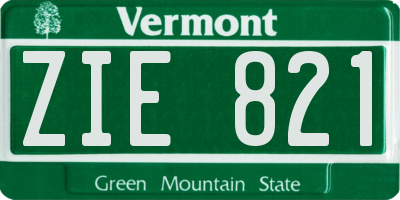 VT license plate ZIE821
