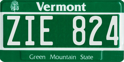 VT license plate ZIE824