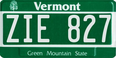 VT license plate ZIE827