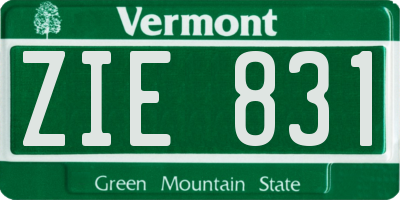 VT license plate ZIE831
