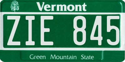 VT license plate ZIE845