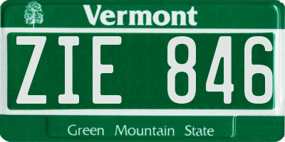VT license plate ZIE846