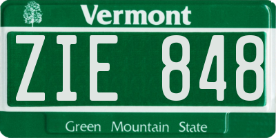 VT license plate ZIE848