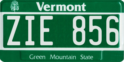 VT license plate ZIE856
