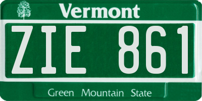 VT license plate ZIE861