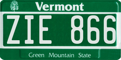 VT license plate ZIE866