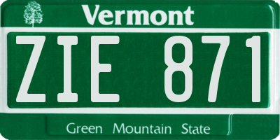VT license plate ZIE871