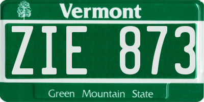 VT license plate ZIE873