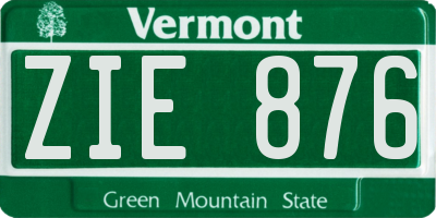 VT license plate ZIE876