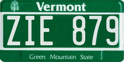 VT license plate ZIE879