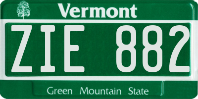 VT license plate ZIE882