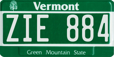 VT license plate ZIE884