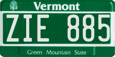 VT license plate ZIE885