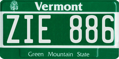 VT license plate ZIE886