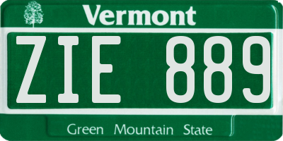 VT license plate ZIE889