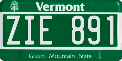 VT license plate ZIE891