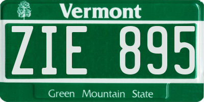 VT license plate ZIE895
