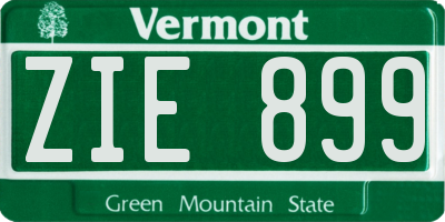 VT license plate ZIE899