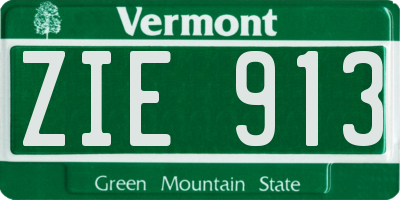 VT license plate ZIE913