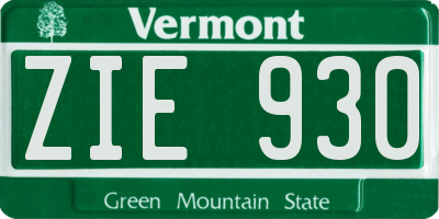 VT license plate ZIE930